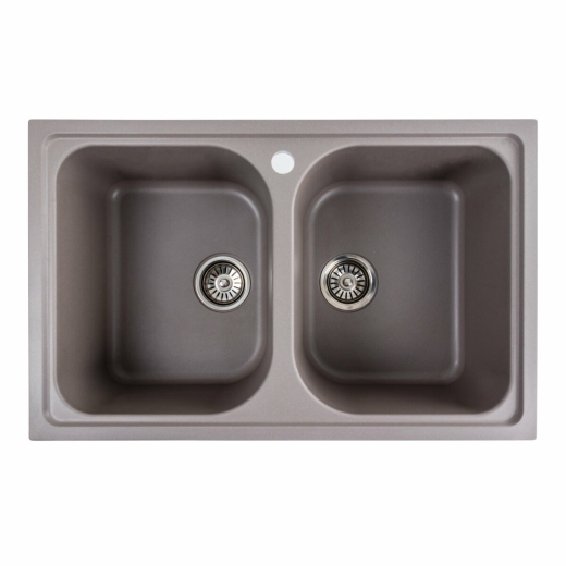 Гранитная мойка для кухни Platinum 7950 Equatoria матовая Дюна (PLA000040405) - 1