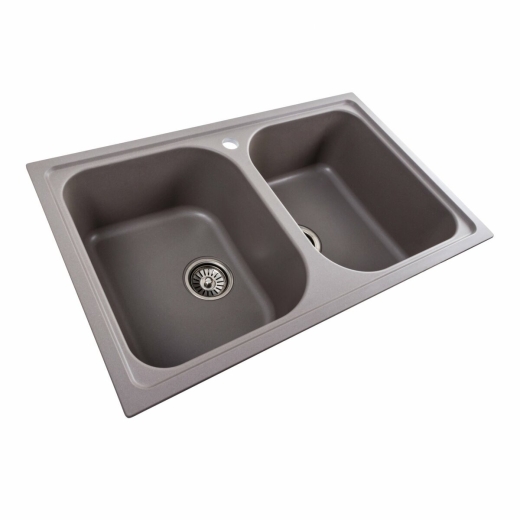 Гранитная мойка для кухни Platinum 7950 Equatoria матовая Дюна (PLA000040405) - 2