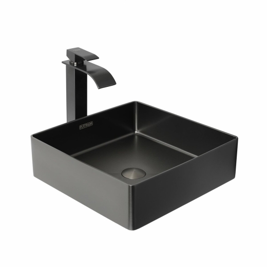 Умивальник Platinum Handmade PVD 400x400 мм чорний (PLA000032528) - 3