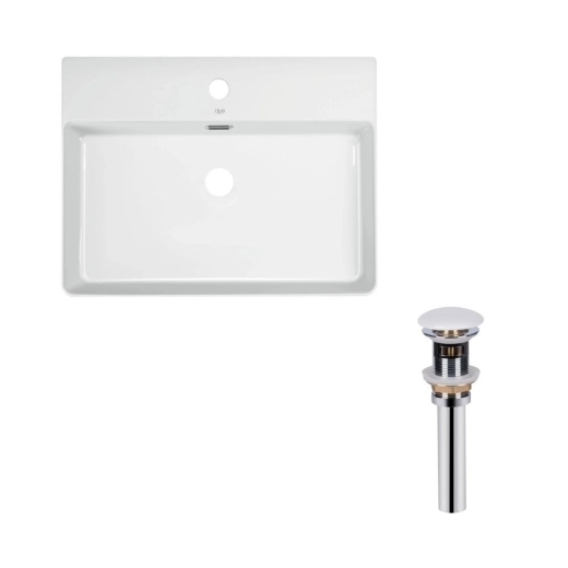 Раковина Qtap Nando LT 600х440х130 White с донным клапаном PU02O (QT12112173WN47326) - 1