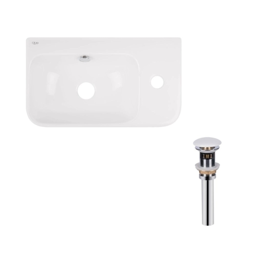 Раковина Qtap Tern 450х260х155 White с донным клапаном PU02O (QT17115117RWN47328) - 1