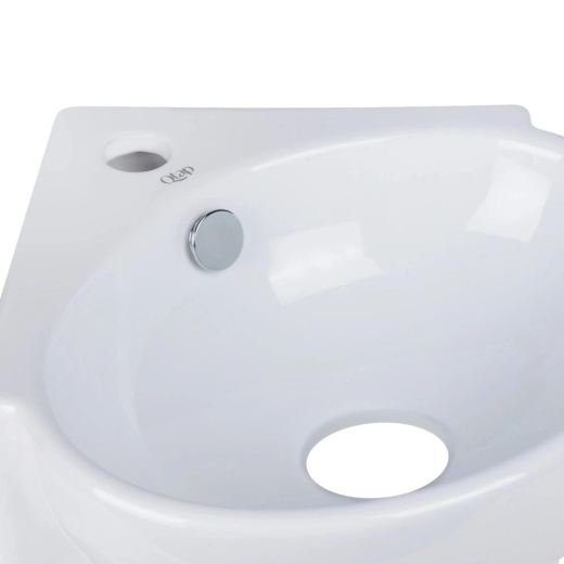 Раковина Qtap Leo 390x365x130 White с донным клапаном PU02O (QT11115010WN47331) - 4