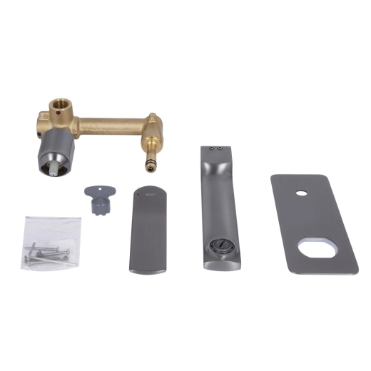 Смеситель для раковины Qtap Slavonice скрытого монтажа Gunmetal Black PVD (QTSLA273GMB45920) - 6