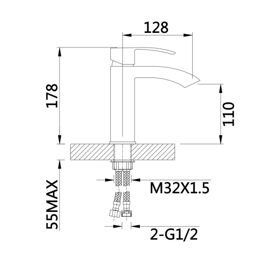 Смеситель для раковины Qtap Swan Cascada Chrome/White (QTSWA270CRW45568) - 5