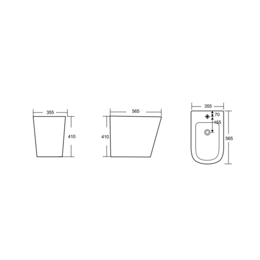 Биде напольное Qtap Scorpio 565x355x410 White (QT14441380W) - 6