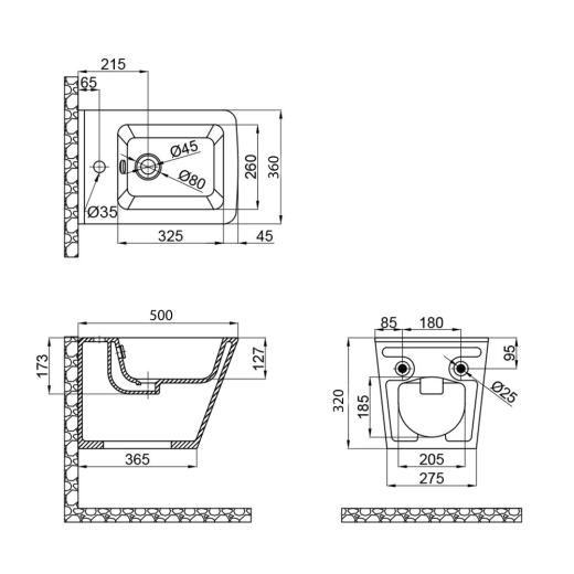Биде подвесное Qtap Tern 500x360x320 White (QT17551303GW) - 6