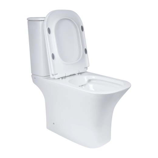 Унітаз-компакт Qtap Presto Quadro безободковий з сидінням Soft-close (QT24221215AW) - 5