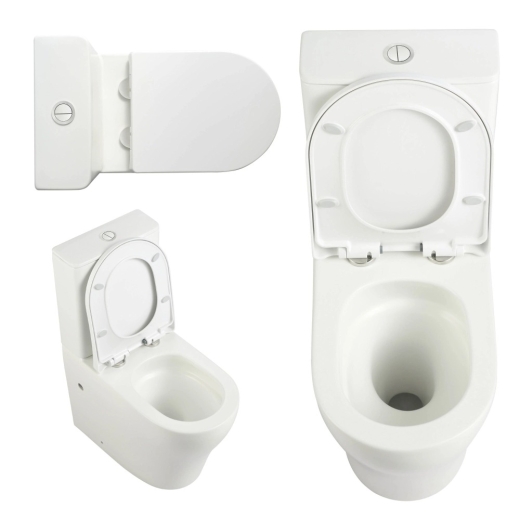 Унитаз напольный Qtap Virgo Ultra Quiet безободковый с сиденьем Soft-Close WHITE (QT18226092AW) - 4
