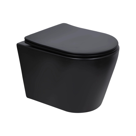 Унитаз подвесной Qtap Scorpio Ultra Quiet с сиденьем Soft-Close Matt Black (QT14332380AMB) - 1