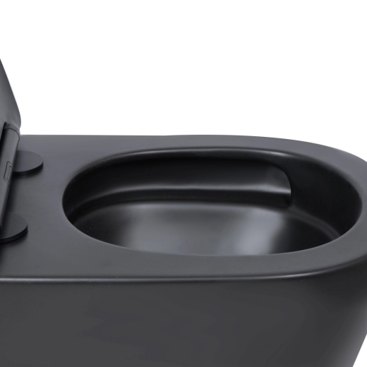 Унитаз подвесной Qtap Scorpio Ultra Quiet с сиденьем Soft-Close Matt Black (QT14332380AMB) - 4