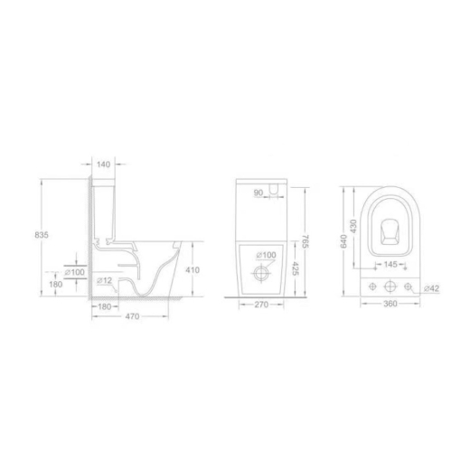 Унітаз підлоговий Qtap Swan Ultra Quiet із сидінням Soft-close 640x360x835 White (QT16222182TW) - 12
