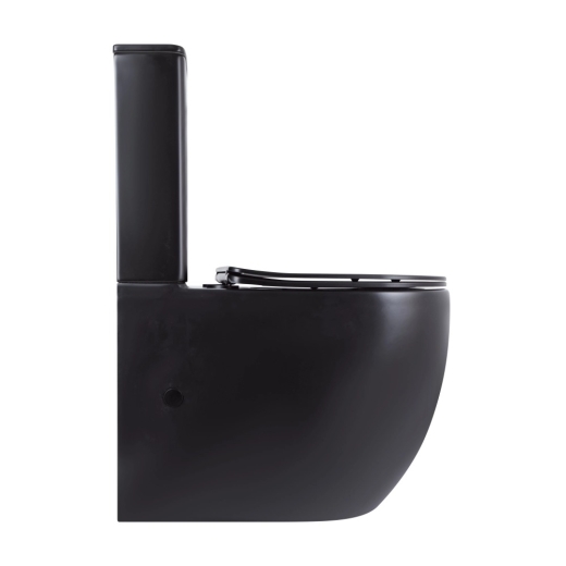 Унітаз для підлоги Qtap Robin Ultra Quiet безободковий з сидінням Soft-Close Matt Black (QT13226083AMB) - 3
