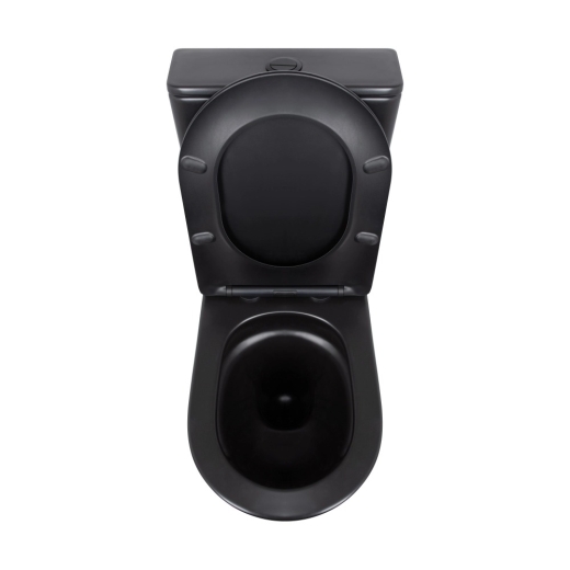 Унітаз для підлоги Qtap Robin Ultra Quiet безободковий з сидінням Soft-Close Matt Black (QT13226083AMB) - 5