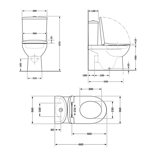 Унітаз для підлоги Qtap Robin Ultra Quiet безободковий з сидінням Soft-Close Matt Black (QT13226083AMB) - 8