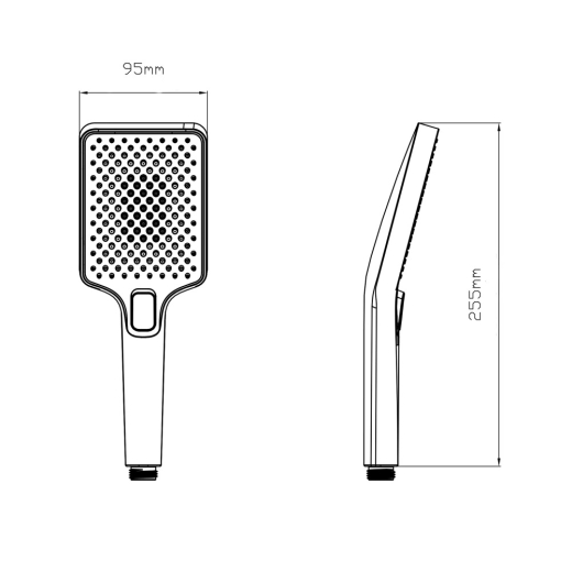 Лійка для ручного душу Qtap Rucni 140x95 прямокутна Black Matt (QTRUC125BLM45959) - 3