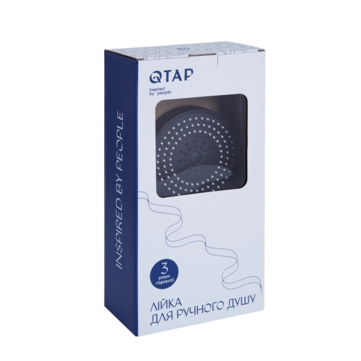 Лійка для ручного душу Qtap Rucni D 130 округла Black Matt (QTRUC125BLM45951) - 3