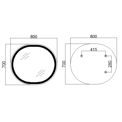 Дзеркало з LED-підсвічуванням Qtap Gemini 800х700 Touch, з антизапотіванням, з димером, Reverse (QT2578R8071W) - 7