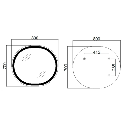Дзеркало з LED-підсвічуванням Qtap Gemini 800х700 Touch, з антизапотіванням, з диммером, Reverse (QT2578R8072B) - 7