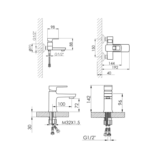 Набір змішувачів Lidz Wawel 001 + Wawel 006 Chrome (LDWAW001CRM4538746363) - 6