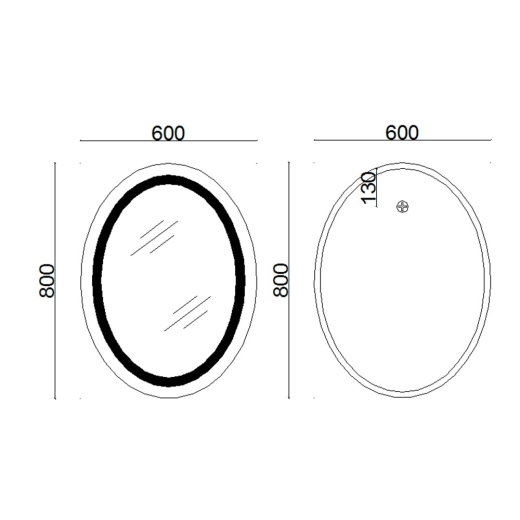Зеркало с LED-подсветкой Lidz Vida 800х600 Touch, с антизапотеванием, с диммером (LD78LF6080) - 7