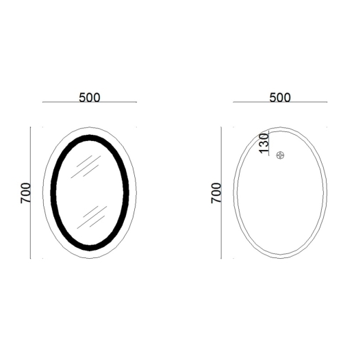 Дзеркало з LED-підсвічуванням Lidz Vida 700х500 Touch, з антизапотіванням, з димером (LD78LF5070) - 5