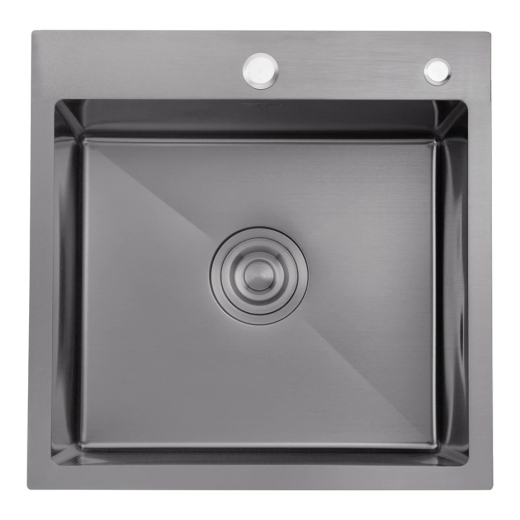 Кухонна мийка Kroner KRP Schwarze 4545HM PVD 3.0/1.0 мм (CV033856) - 2