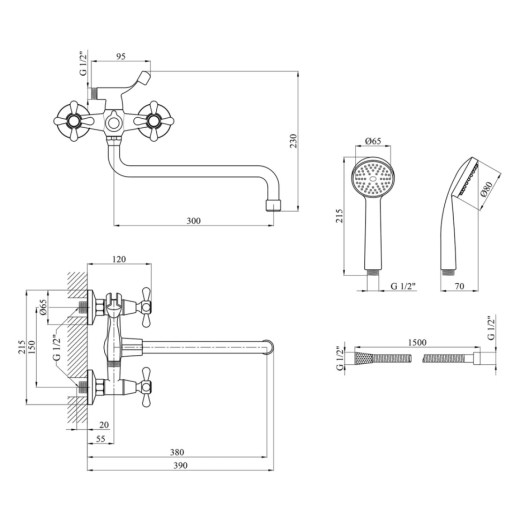 Смеситель для ванны Agua Toledo C072 (CV016443) - 6