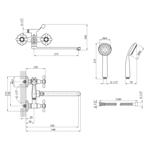 Смеситель для ванны Agua Toledo C074 (CV018083) - 6