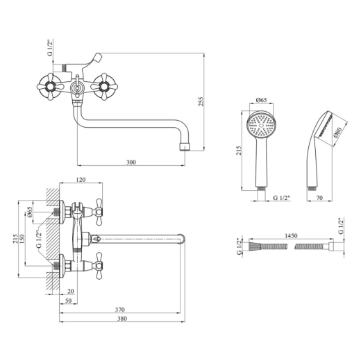 Змішувач для ванни Agua Toledo C075 (CV018622) - 6
