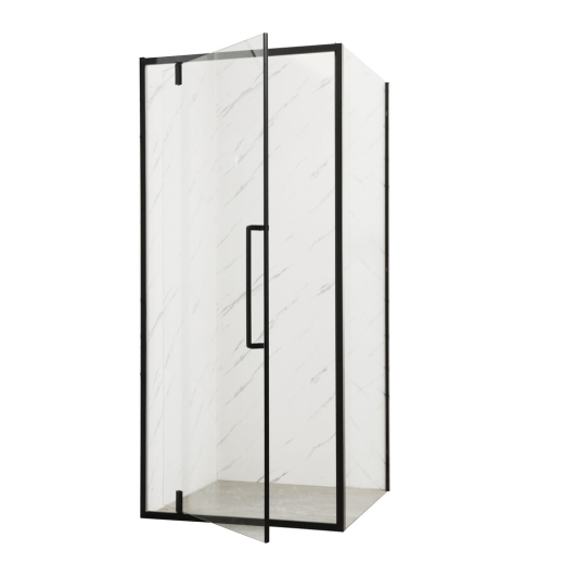 Душова кабіна без піддону Mixxus Premium Bevel SC01-90x90x195-TR Black прозоре скло 6мм (MI6864) - 2
