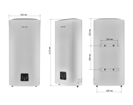 Водонагрівач MIXXUS EWH-09080 Flat Wet Плоский накопичувальний 80 л, мокрий тен 2 kW (WH0595) - 2