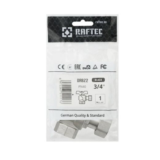 Кран кутовий з накидною гайкою Raftec PN40 ВВ 3/4" метелик DRBZ2 (RAF43597) - 4