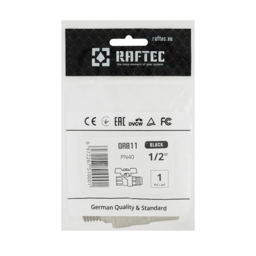 Кран шаровый Raftec BLACK PN40 НВ 1/2" бабочка DRB11 (RAF39499) - 5
