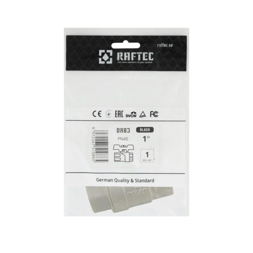 Кран шаровый Raftec BLACK PN40 ВВ 1" бабочка DRB3 (RAF51389) - 5