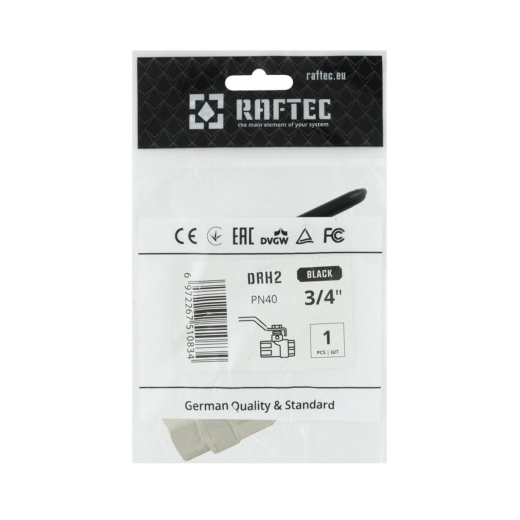 Кран шаровый Raftec BLACK PN40 ВВ 3/4" ручка DRH2 (RAF50929) - 5