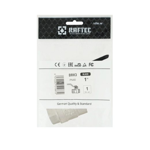 Кран шаровый Raftec BLACK PN40 ВВ 1" ручка DRH3 (RAF51390) - 5