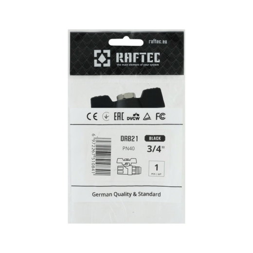 Кран шаровый Raftec BLACK PN20 НВ 3/4" бабочка DRB21 (RAF50230) - 5