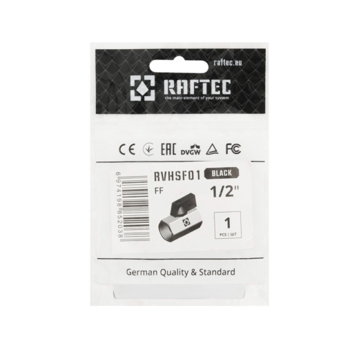 Кран шаровый Raftec BLACK PN10 ВВ 1/2" mini RVHSF01 (RAF89755) - 4