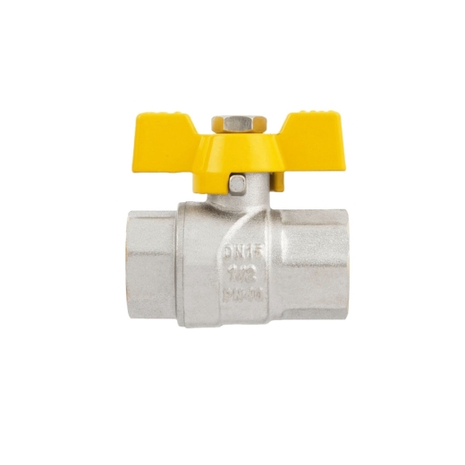 Кран шаровый Raftec YELLOW PN40 ВВ 1/2" бабочка GRB1 (RAF52350) - 2