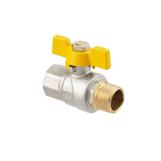 Кран шаровый Raftec YELLOW PN40 НВ 1/2" бабочка GRB11 (RAF39508) - 4