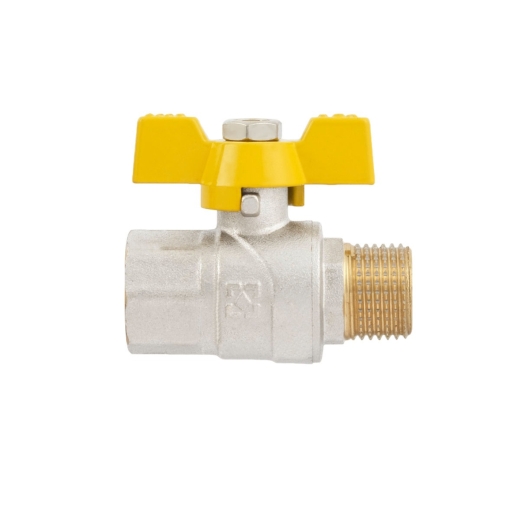 Кран шаровый Raftec YELLOW PN40 НВ 1/2" бабочка GRB11 (RAF39508) - 5