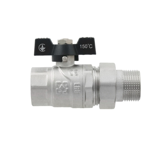 Кран шаровый с американкой Raftec BLACK PN40 ВН 3/4" бабочка DRBS2 (RAF21648) - 2