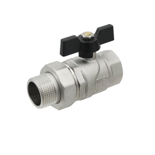 Кран шаровый с американкой Raftec BLACK PN40 ВН 1" бабочка DRBS3 (RAF52366) - 1