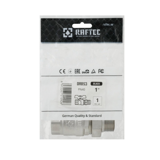 Кран шаровый с американкой Raftec BLACK PN40 ВН 1" бабочка DRBS3 (RAF52366) - 4