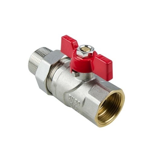 Кран шаровый с американкой Raftec RED PN40 ВН 1/2" бабочка CSA-011 (RAF54583) - 2