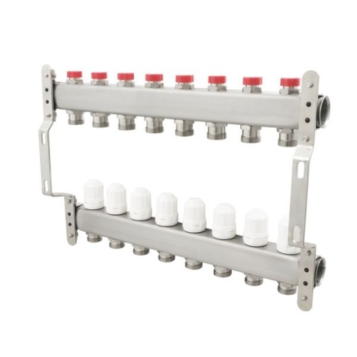 Коллектор Polmark 1"x3/4" 9 выходов с термоклапанами без евроконусов (POLM89245) - 3
