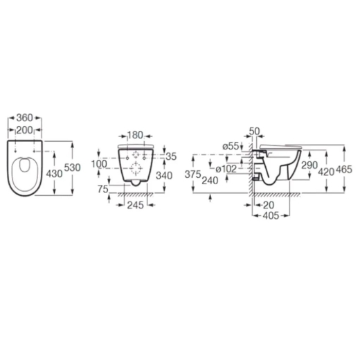Унитаз подвесной Roca Ona Rimless c крышкой Soft-Close (A34H688000) - 2