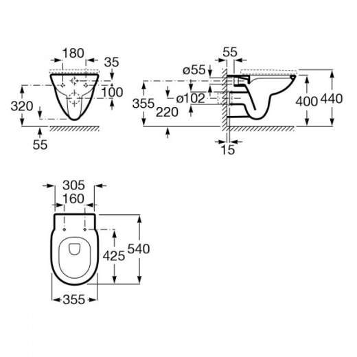 Унітаз підвісний Roca Debba Round Rimless сидіння з кришкою Slim Soft-Close (A34H992000) - 2