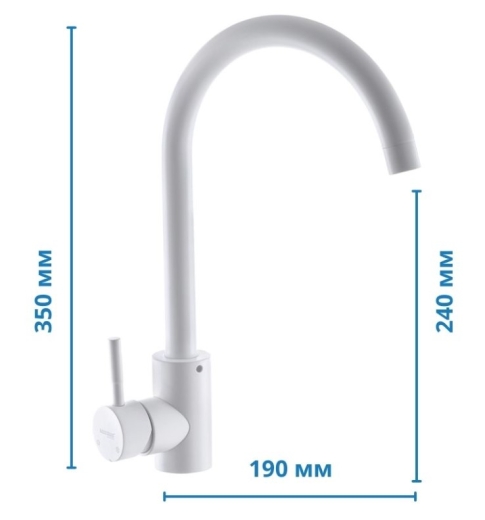 Смеситель для раковины Mixxus SUS-011-2 Белый (MI5755) - 2