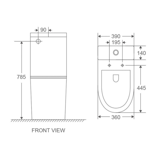 Унітаз-компакт Mixxus Premium Bevel-0402-R система змиву RIMLESS (MP6474) - 6